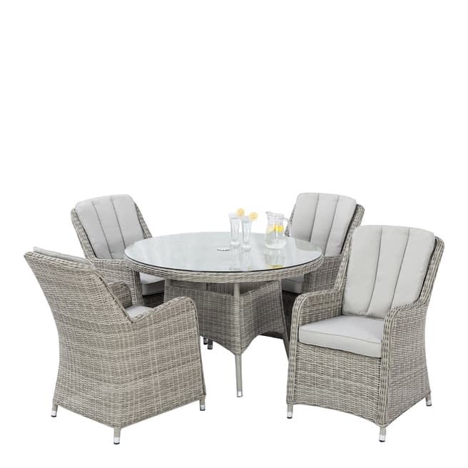 Maze Oxford 4 Seat Round Dining Set with Venice Chairs