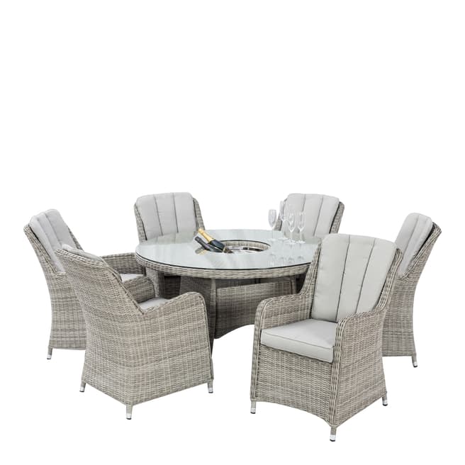 Maze Oxford 6 Seat Round Dining Set with Venice Chairs & Ice Bucket