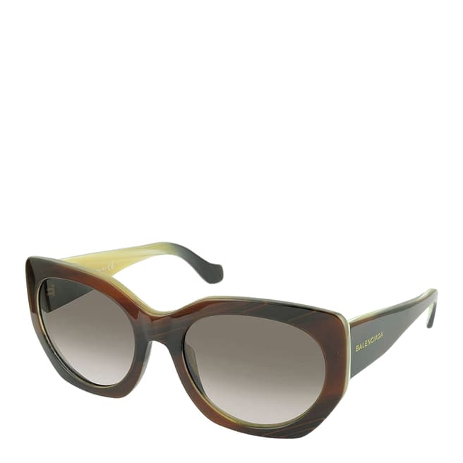 Balenciaga Women's Brown Horn Cat Eye Sunglasses