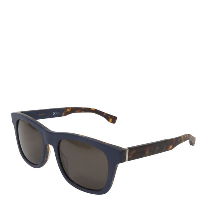 Hugo Boss Men's Matte Blue and Havana Brown Sunglasses