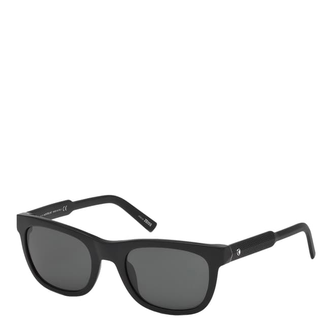 Montblanc Men's Smokey Matte Black Sunglasses