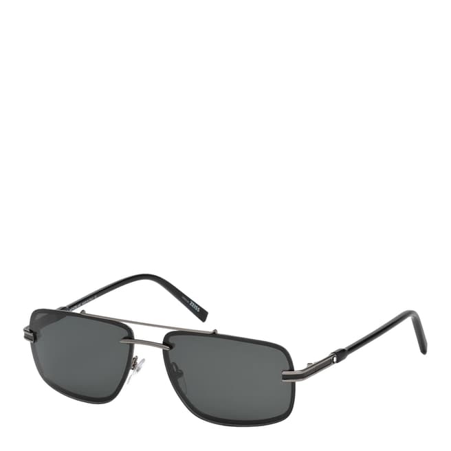 Montblanc Men's Black Oval Sunglasses