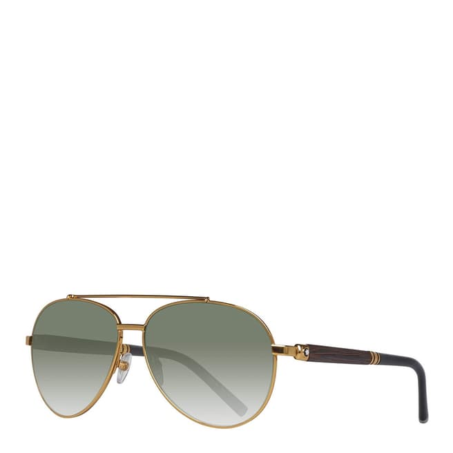 Montblanc Men's Gold/Green Sunglasses 