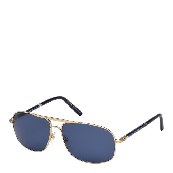 Montblanc Men's Blue/Gold Sunglasses