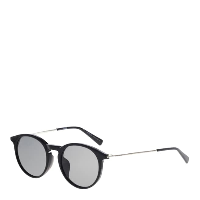 Montblanc Men's Silver/Black Round Sunglasses