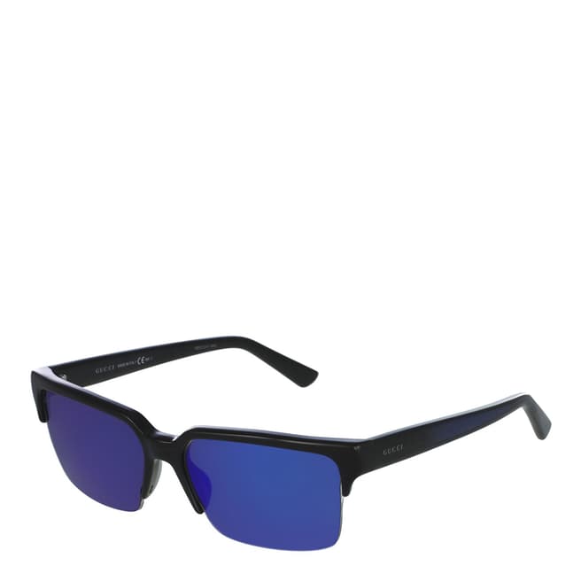 Gucci Women's Black Crystal Blue Sunglasses 