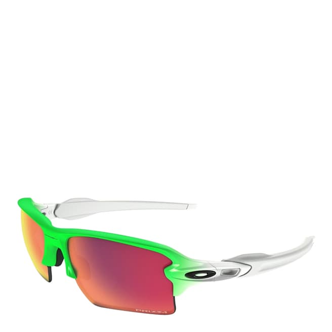 Oakley Men's Green/White Flak 2.0 Sunglasses 
