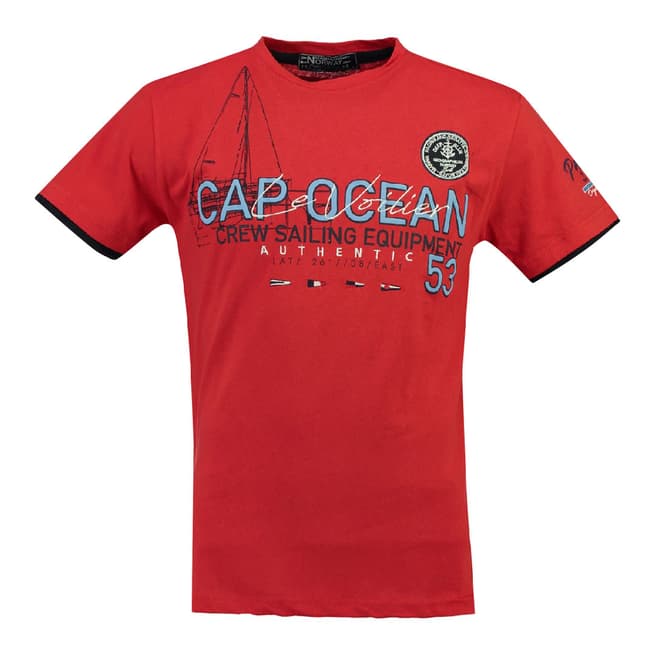Geographical Norway Men's Red Jrew Short Sleeve T-Shirt