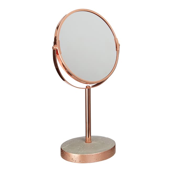 Premier Housewares Neptune Swivel Bathroom Mirror, Concrete/Copper