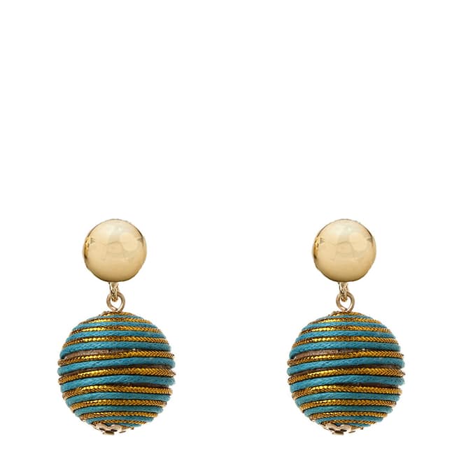 Amrita Singh Turquoise Earrings with Fabric Ball