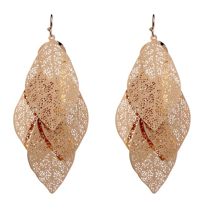 Amrita Singh Gold-tone Earrings with Filigree Leaf Details