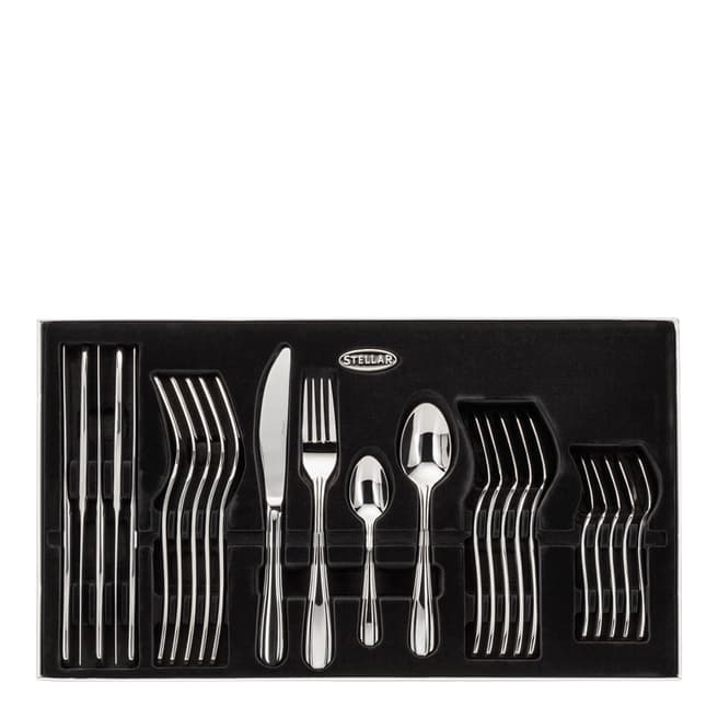 Stellar Silver Stainless Steel 24 Piece Cutlery Gift Box Set
