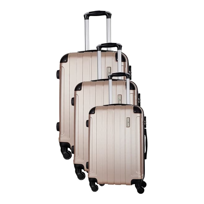 Platinium Beige Delos Set of Three 4 Wheeled Suitcases 46/56/66cm