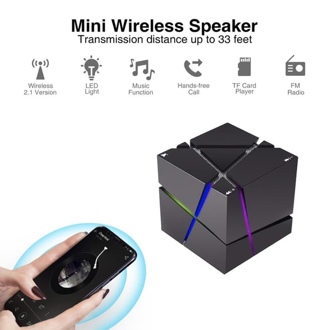 Confetti Led Bluetooth Speaker, Black