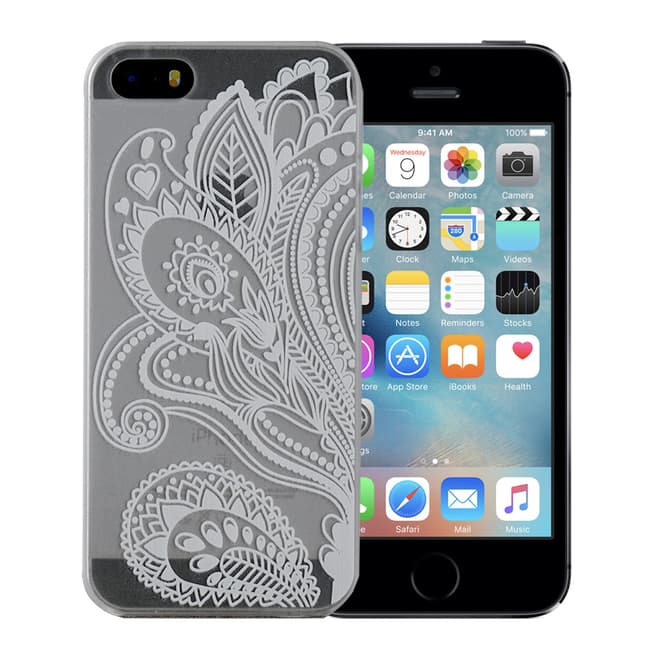 Geeko Protection Case Lace case half flower iPhone 5 White