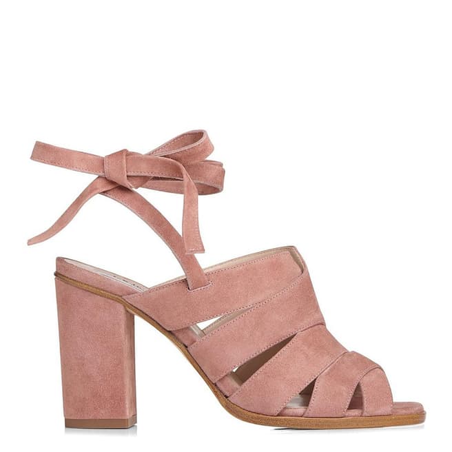 L K Bennett Dark Pink Suede Seline Heeled Sandals