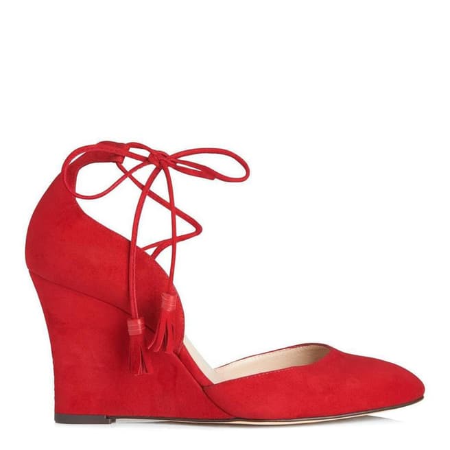 L K Bennett Roca Red Suede Leticia Wedges