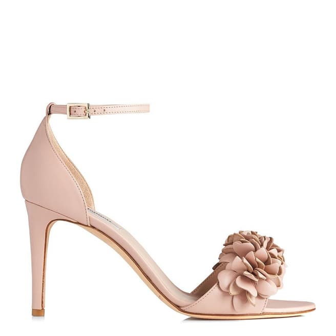 L K Bennett Marshmallow Pink Leather Claudie Floral Sandals