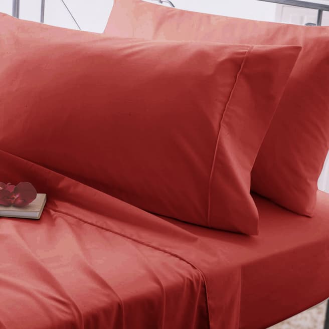 Belledorm Easycare Oxford Pillowcase, Red