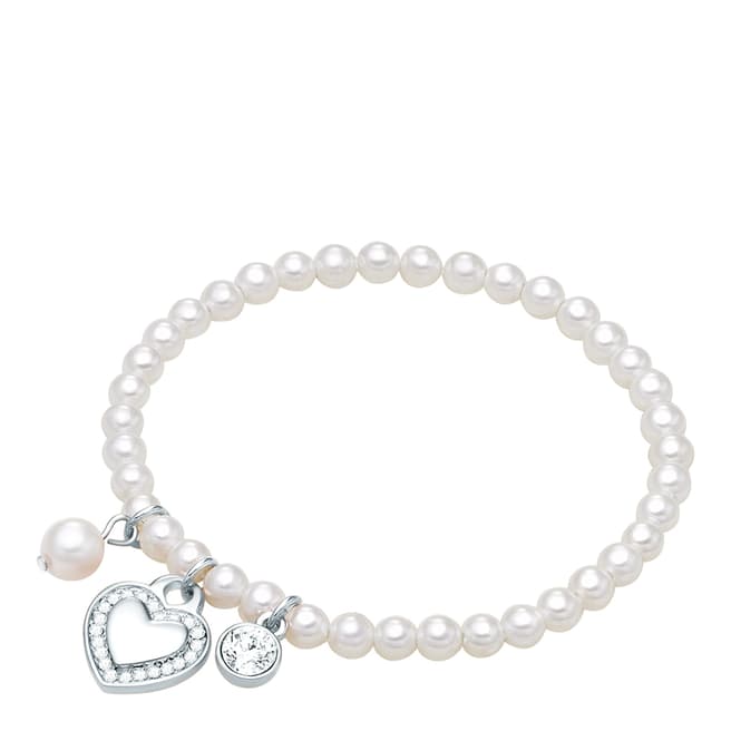 Perldesse White/Silver Shell Pearl Bracelet 4-6mm