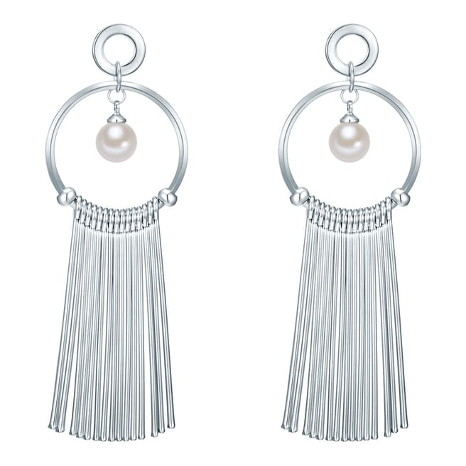 Perldesse Silver/White Pearl Drop Earrings 8mm