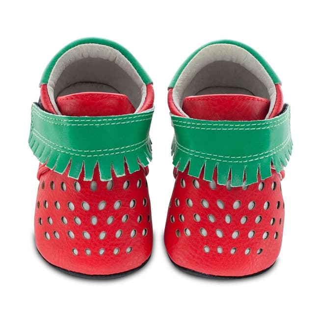 Jack & Lily Red & Green Strawberry Piper Booties