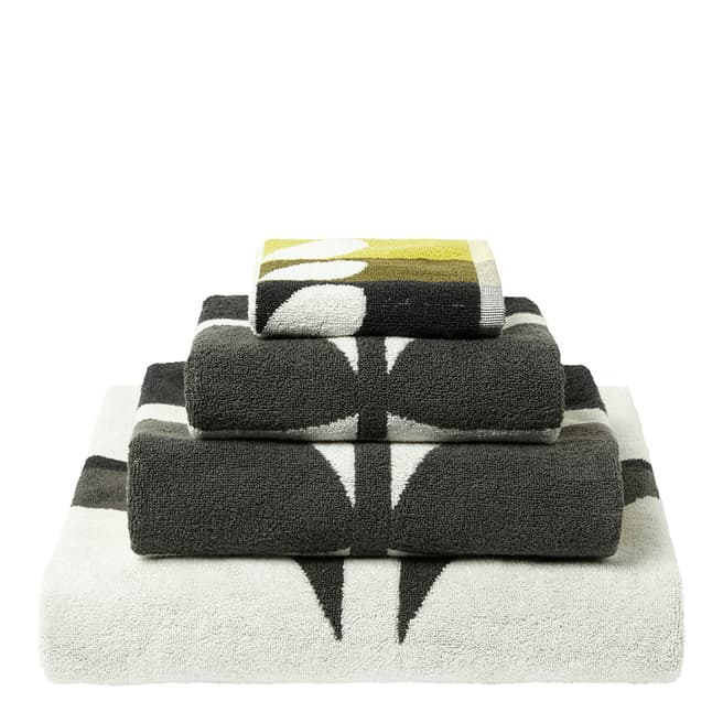 Orla Kiely Large Stem Set of 2 Face Towels, Dark Duckegg