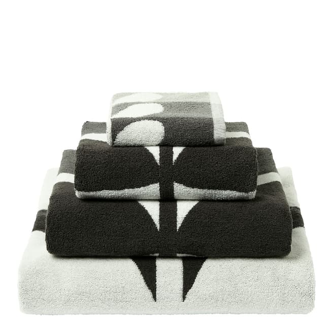 Orla Kiely Large Stem Set of 2 Face Towel, Grey