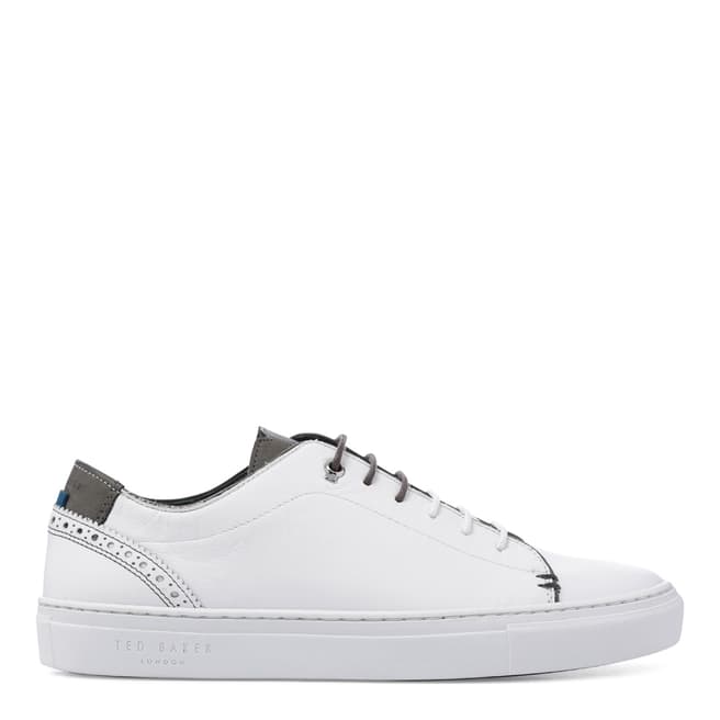 Ted Baker White Leather Duuke Brogue Style Trainers