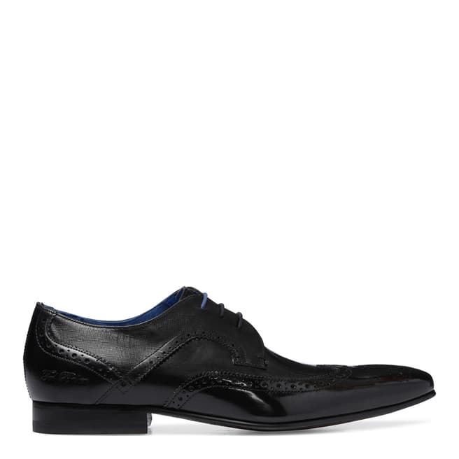 Ted Baker Black Leather and Patent Oakke Brogue Shoes