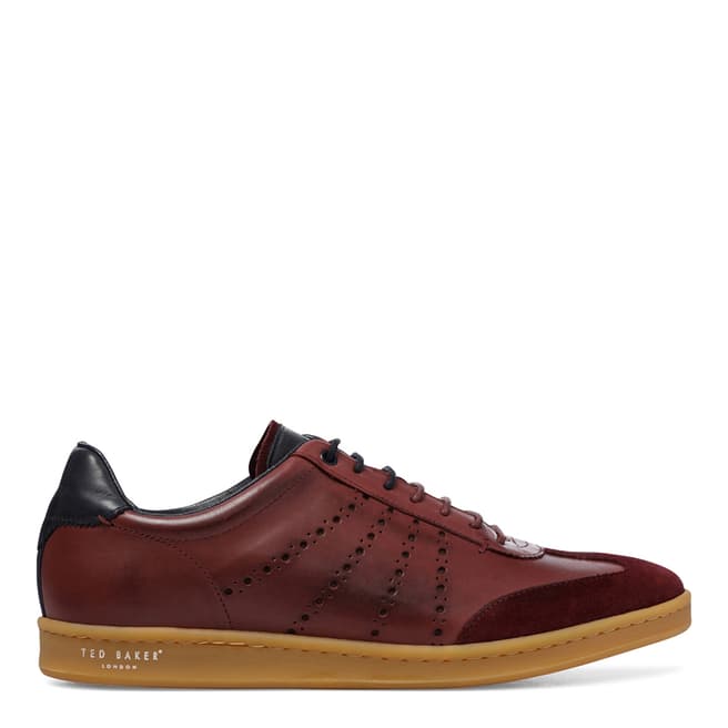 Ted Baker Dark Red Leather Orlee Cupsole Trainers