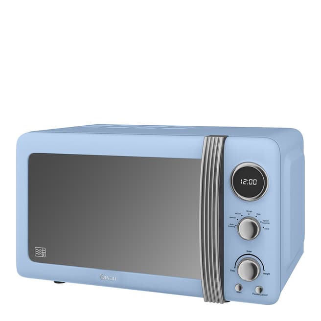 Swan Blue Digital Microwave 800W