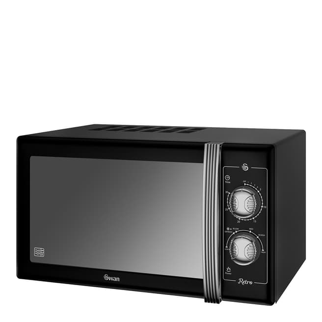 Swan Black Manual Microwave 900W