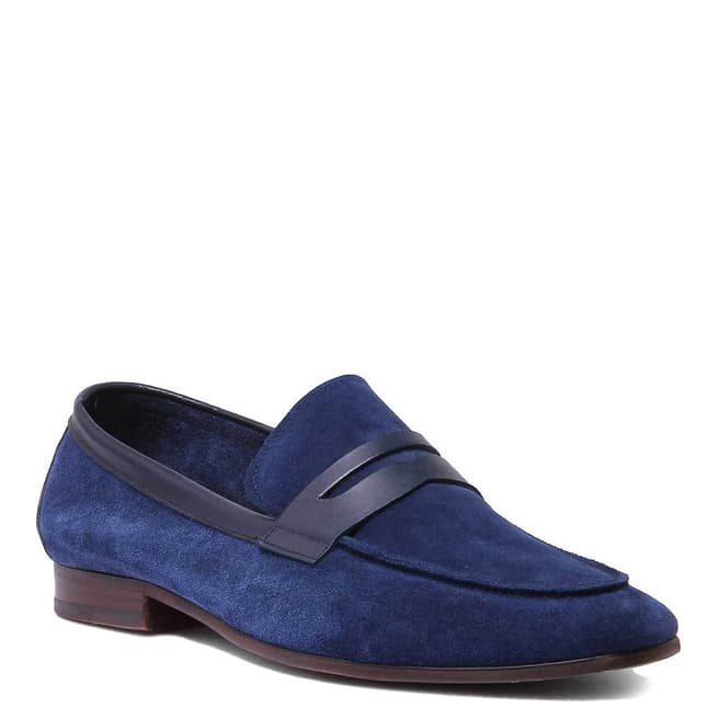 Justin Reece Navy Suede Luca Loafers