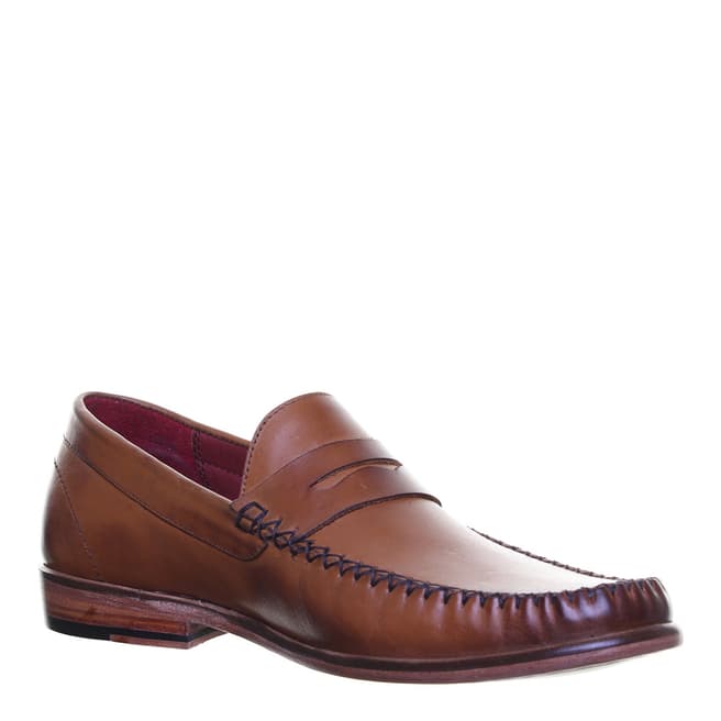 Justin Reece Tan Leather Dorian Loafers