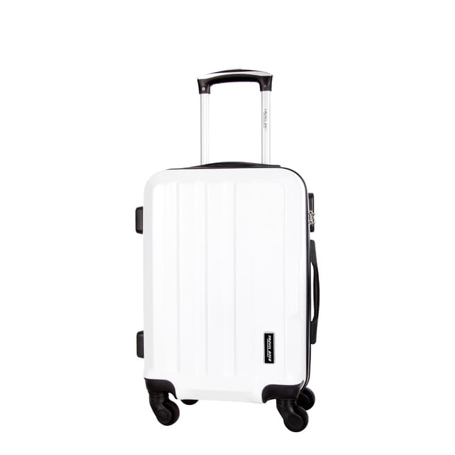 Travel One White Vilarosa 4 Wheel Suitcase 46cm