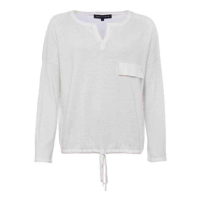 French Connection White Summer Drawstring Jumper