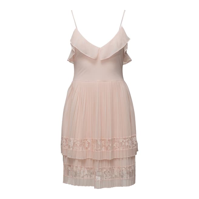 French Connection Pink/White Strappy Lace Dress 