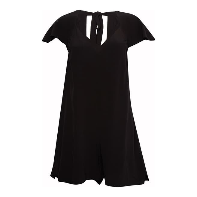 French Connection Black Drape Tie Back Romper
