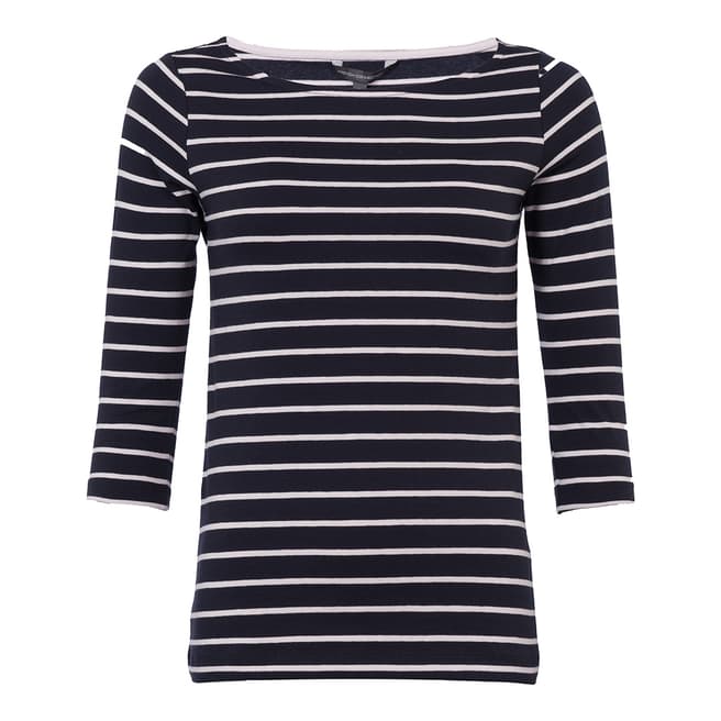 French Connection Blue Stripe Cotton Tim Tim Top 