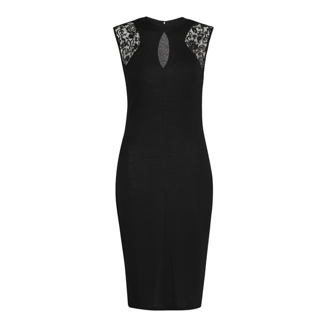 French Connection Black Lace Cut Out Dress 