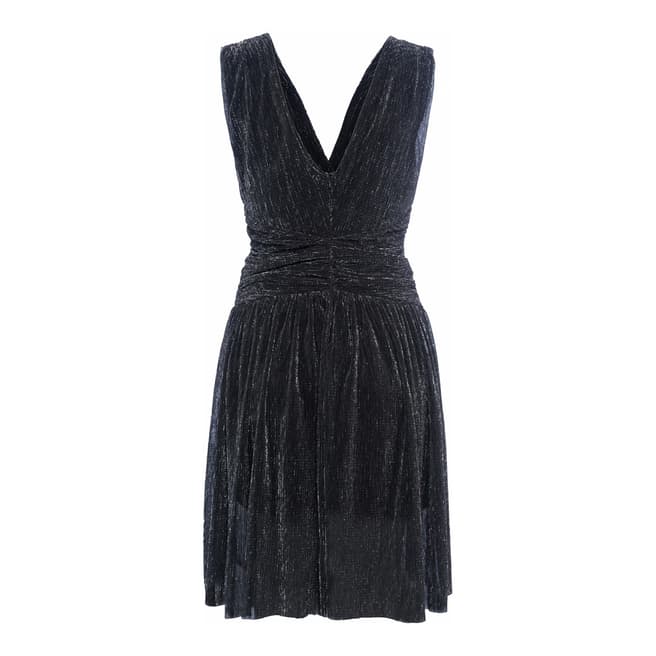 French Connection Black Marcelle Shimmer Jersey V-Neck Dress