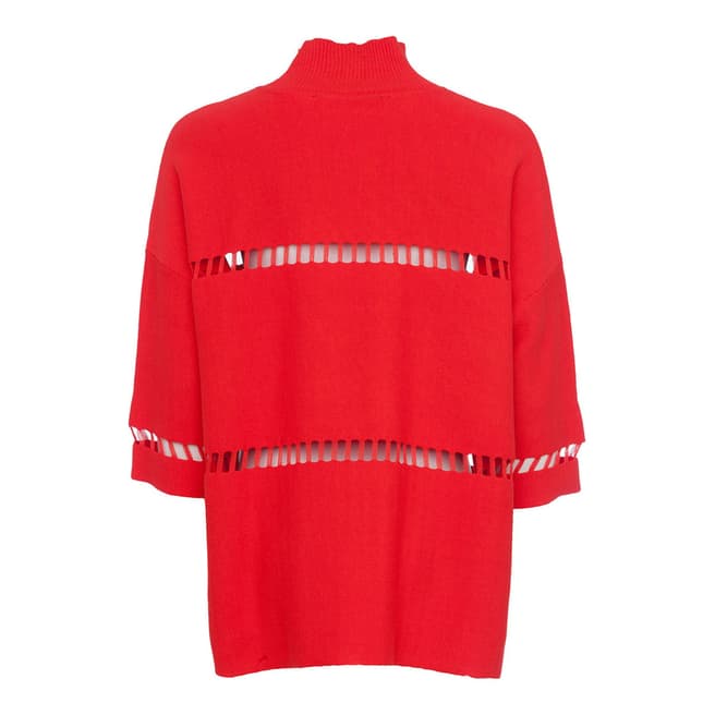 French Connection Red Roll Neck Top
