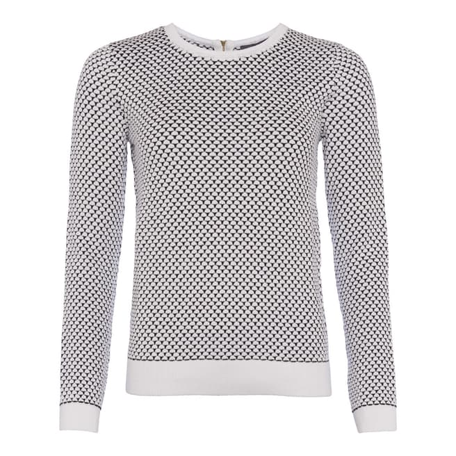 French Connection Winter White/Black Pattern Jumper 