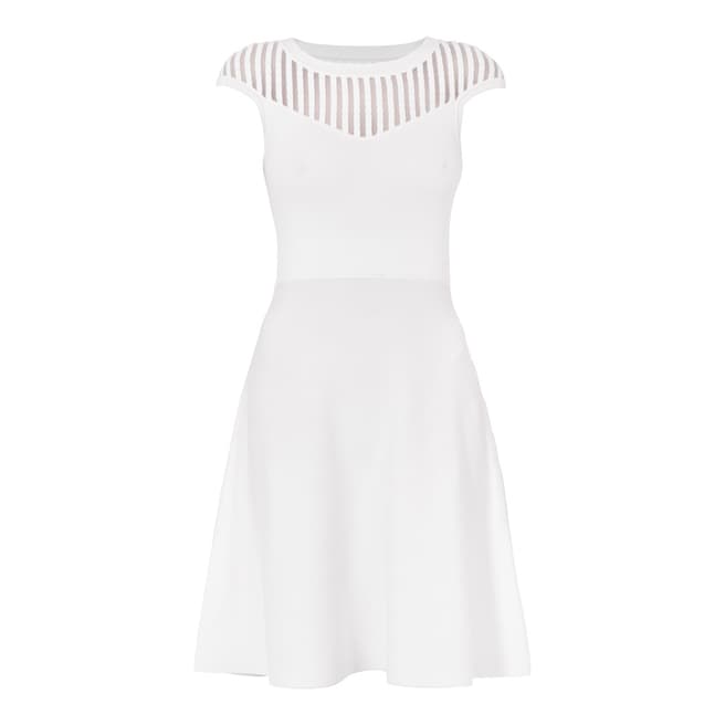 French Connection White Rose Fit and Flare Dress