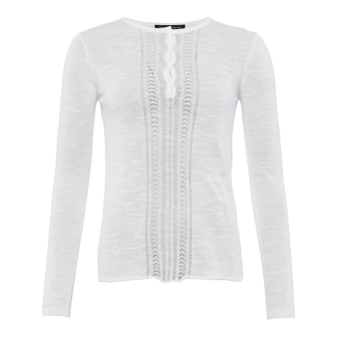 French Connection White Rose Ladder Knit Jumper