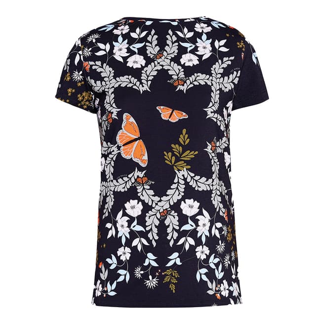 Ted Baker Blue Kyoto Gardens Fitted T-Shirt