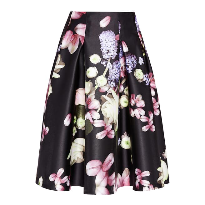 Ted Baker Black Angi Kensington Floral Print Woven Skirt