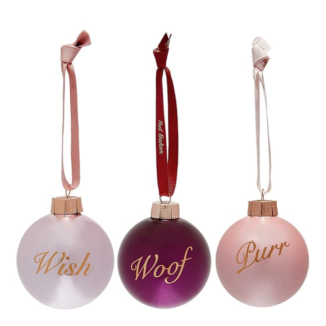 Ted Baker Light Pink Christmas Baubles