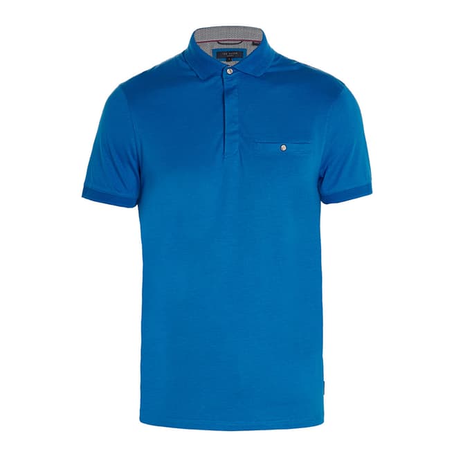 Ted Baker Blue Charway Solid Jersey Polo